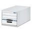 STOR/DRAWER Basic Space-Savings Storage Drawers, Legal Files, 16.75" x 19.5" x 11.5", White/Blue, 6/Carton1
