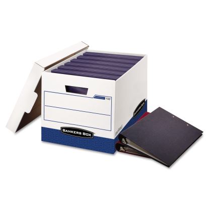 BINDERBOX Storage Boxes, Letter Files, 13.13" x 20.13" x 12.38", White/Blue, 12/Carton1