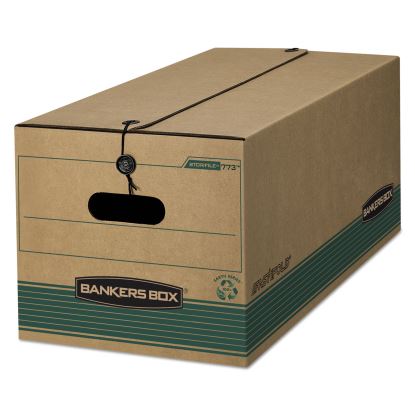 STOR/FILE Medium-Duty Strength Storage Boxes, Legal Files, 15.25" x 24.13" x 10.75", Kraft/Green, 12/Carton1