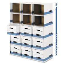 File/Cube Box Shell, Legal/Letter, 23.75 x 19.75, White/Blue, 6/Carton1