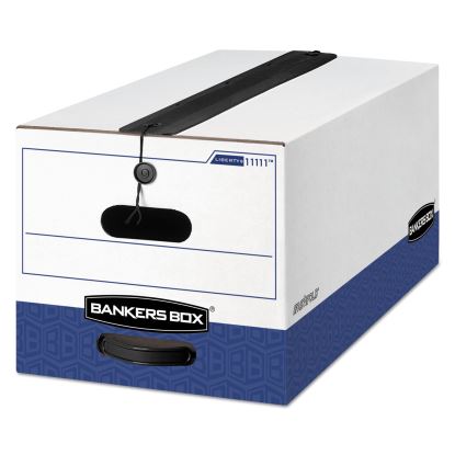 LIBERTY Plus Heavy-Duty Strength Storage Boxes, Letter Files, 12.25" x 24.13" x 10.75", White/Blue, 12/Carton1