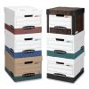 R-KIVE Heavy-Duty Storage Boxes, Letter/Legal Files, 12.75" x 16.5" x 10.38", Kraft/Green, 12/Carton2