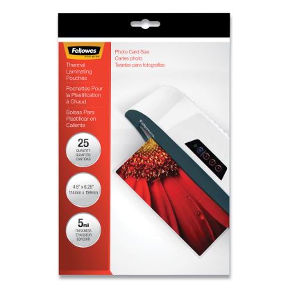Laminating Pouches, 5 mil, 4.5" x 6.25", Gloss Clear, 20/Pack1