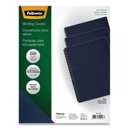 Expressions Linen Texture Presentation Covers for Binding Systems, Navy, 11.25 x 8.75, Unpunched, 200/Pack1