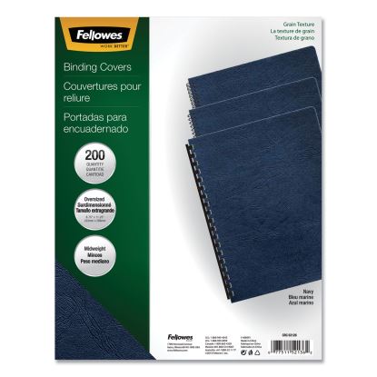 Expressions Classic Grain Texture Presentation Covers for Binding Systems, Navy, 11.25 x 8.75, Unpunched, 200/Pack1