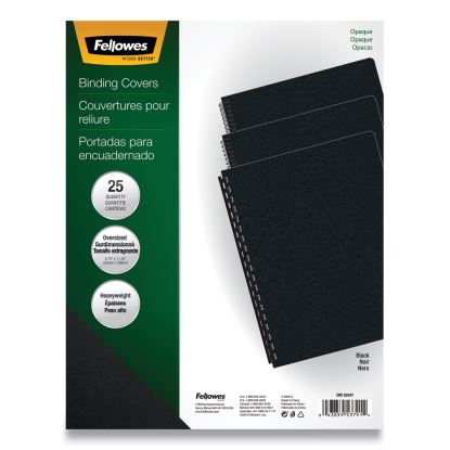 Futura Presentation Covers for Binding Systems, Opaque Black, 11.25 x 8.75, Unpunched, 25/Pack1