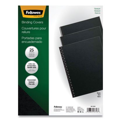 Futura Presentation Covers for Binding Systems, Opaque Black, 11 x 8.5, Unpunched, 25/Pack1