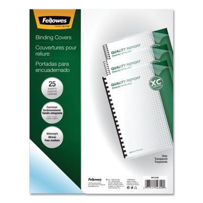 Crystals Transparent Presentation Covers for Binding Systems, Clear, with Round Corners, 11.25 x 8.75, Unpunched, 25/Pack1