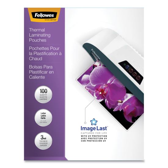 ImageLast Laminating Pouches with UV Protection, 3 mil, 9" x 11.5", Clear, 100/Pack1