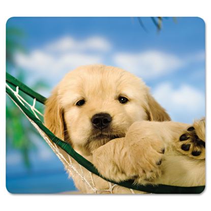 Recycled Mouse Pad, 9 x 8, Puppy in Hammock Design1