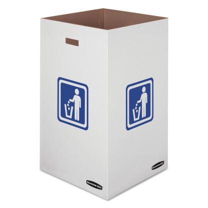 Waste and Recycling Bin, 50 gal, White, 10/Carton1