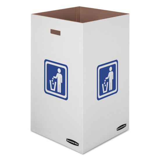Waste and Recycling Bin, 50 gal, White, 10/Carton1