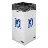 Waste and Recycling Bin, 50 gal, White, 10/Carton2