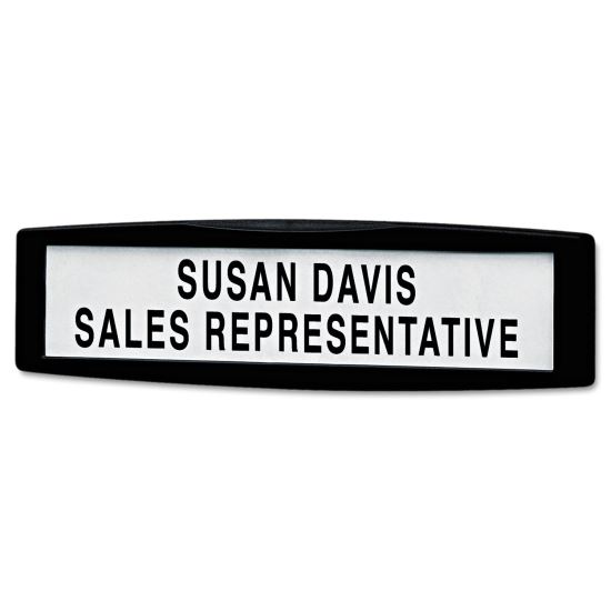 Plastic Partition Additions Nameplate, 9 x 0.75 x 2.5, Fabric Panel Mount, Dark Graphite1