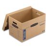 SmoothMove Maximum Strength Moving Boxes, Medium, Half Slotted Container (HSC), 18.5" x 12.25" x 12", Brown Kraft/Blue, 8/PK2