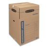 SmoothMove Wardrobe Box, Regular Slotted Container (RSC), 24" x 24" x 40", Brown Kraft/Blue, 3/Carton2