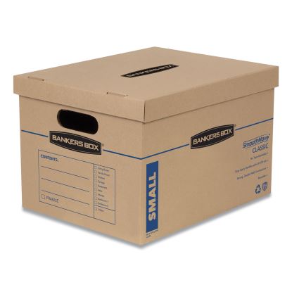 SmoothMove Classic Moving and Storage Boxes, Small, Half Slotted Container (HSC), 15 x 12 x 10, Brown Kraft/Blue, 10/Carton1
