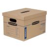 SmoothMove Classic Moving/Storage Boxes, Small, Half Slotted Container (HSC), 15" x 12" x 10", Brown Kraft/Blue, 20/Carton1