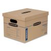 SmoothMove Classic Moving and Storage Boxes, Assorted Sizes, Half Slotted Container (HSC), Brown Kraft/Blue, 12/Carton2