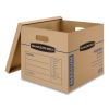 SmoothMove Classic Moving/Storage Boxes, Medium, Half Slotted Container (HSC), 18" x 15" x 14", Brown Kraft/Blue, 8/Carton2