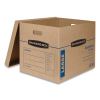 SmoothMove Classic Moving and Storage Boxes, Large, Half Slotted Container (HSC), 21" x 17" x 17", Brown Kraft/Blue, 5/Carton2