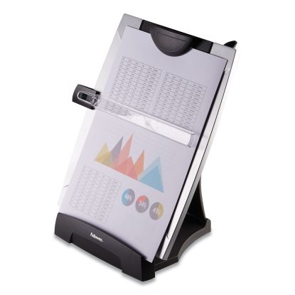Office Suites Desktop Copyholder with Memo Board, 150 Sheet Capacity, Plastic, Black/Silver1