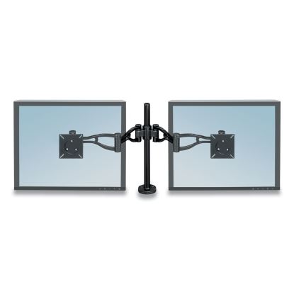 Professional Series Depth Adjustable Dual Monitor Arm, 360 deg Rotation, 37 deg Tilt, 360 deg Pan, Black, Supports 24 lb1