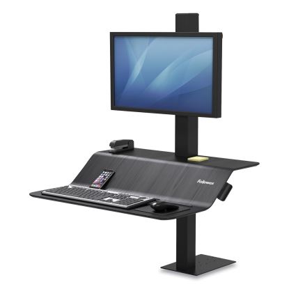 Lotus VE Sit-Stand Workstation, 29" x 28.5" x 27.5" to 42.5", Black1