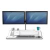 Lotus DX Sit-Stand Workstation, 32.75" x 24.25" x 5.5" to 22.5", White2