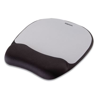 Memory Foam Mouse Pad with Wrist Rest, 7.93 x 9.25, Black/Silver1
