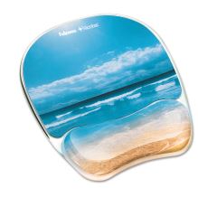 Photo Gel Mouse Pad with Wrist Rest with Microban Protection, 7.87 x 9.25, Sandy Beach Design1