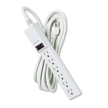 Six-Outlet Power Strip, 120V, 15 ft Cord, 1.88 x 10.88 x 1.63, Platinum1