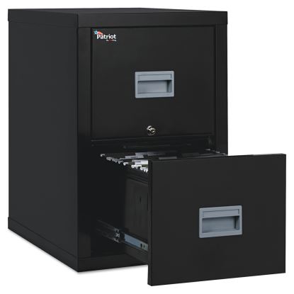 Patriot by FireKing Insulated Fire File, 1-Hour Fire Protection, 2 Legal/Letter File Drawers, Black, 17.75" x 25" x 27.75"1