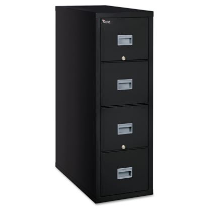 Patriot by FireKing Insulated Fire File, 1-Hour Fire Protection, 4 Letter-Size File Drawers, Black, 17.75" x 31.63" x 52.75"1