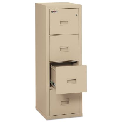 Compact Turtle Insulated Vertical File, 1-Hour Fire Protection, 4 Legal/Letter File Drawer, Parchment, 17.75 x 22.13 x 52.751