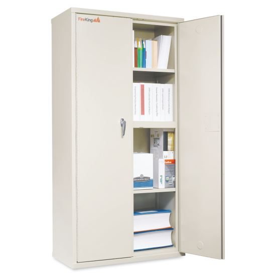 Storage Cabinet, 36w x 19 1/4d x 72h, UL Listed 350 Degree, Parchment1