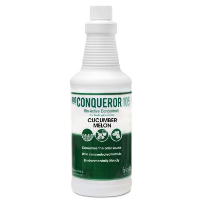 Bio Conqueror 105 Enzymatic Odor Counteractant Concentrate, Cucumber Melon, 1 qt Bottle, 12/Carton1