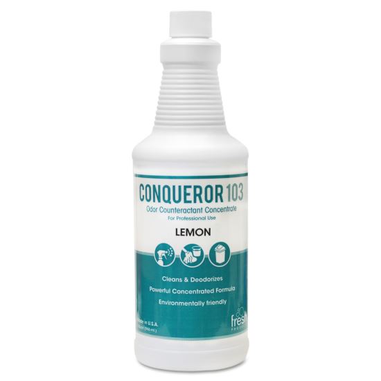 Conqueror 103 Odor Counteractant Concentrate, Lemon, 32 oz Bottle, 12/Carton1