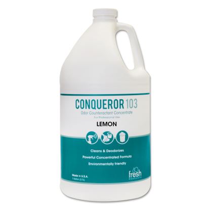 Conqueror 103 Odor Counteractant Concentrate, Lemon, 1 gal Bottle, 4/Carton1