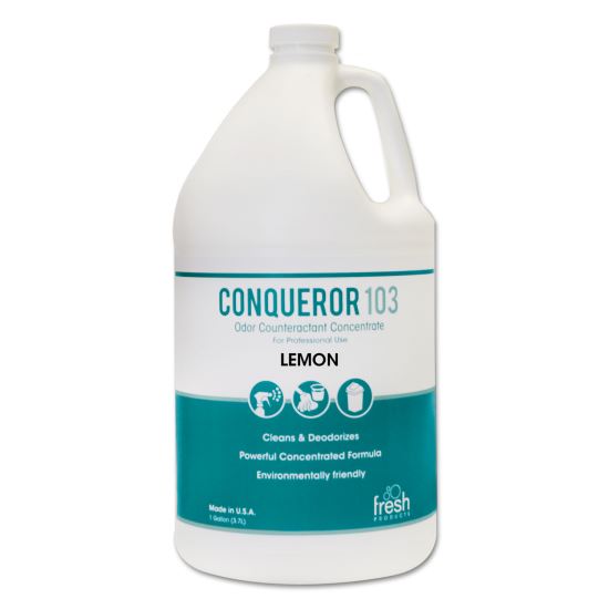Conqueror 103 Odor Counteractant Concentrate, Lemon, 1 gal Bottle, 4/Carton1
