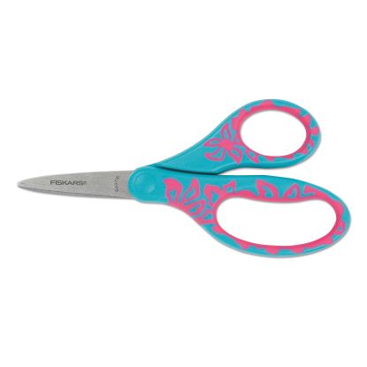 Kids/Student Softgrip Scissors, Pointed Tip, 5" Long, 1.75" Cut Length, Assorted Straight Handles1
