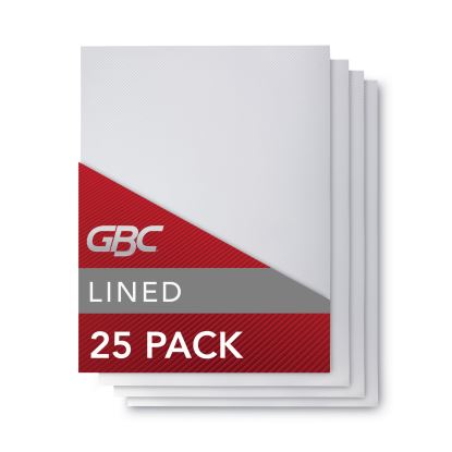 Design View Poly Presentation Covers for Binding Systems, Clear Lined, 11 x 8.5, Unpunched, 25/Pack1