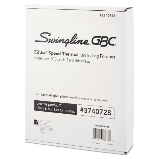 EZUse Thermal Laminating Pouches, 5 mil, 9" x 11.5", Gloss Clear, 200/Pack1