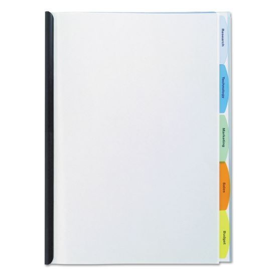 View-Tab Report Cover, Grooved Sliding Bar, 8.5 x 11, Clear/Clear1