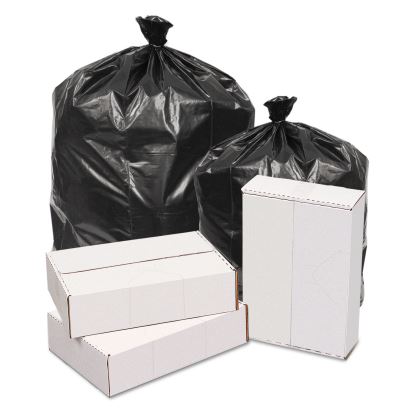 Waste Can Liners, 60 gal, 1.6 mil, 38" x 58", Black, 100/Carton1