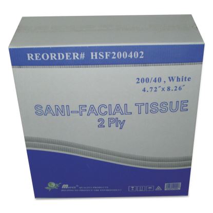 Sani Facial Tissue, 2-Ply, White, 40 Sheets/Box1