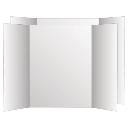 Two Cool Tri-Fold Poster Board, 36 x 48, White/White, 6/Carton1
