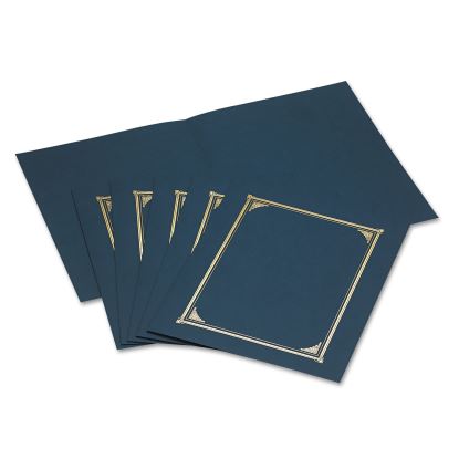 Certificate/Document Cover, 12.5 x 9.75, Navy Blue, 6/Pack1