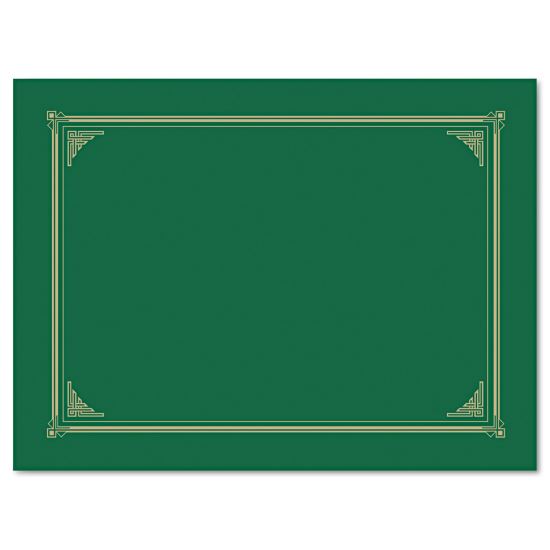 Certificate/Document Cover, 12.5 x 9.75, Green, 6/Pack1
