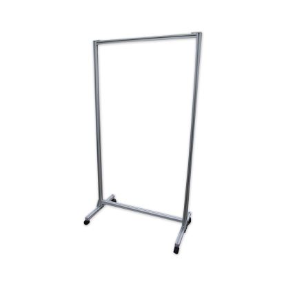 Acrylic Mobile Divider with Thermometer Access Cutout, 38.5" x 23.75" x 74.19", Clear1